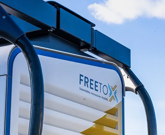 Detail of a Free To X charging station